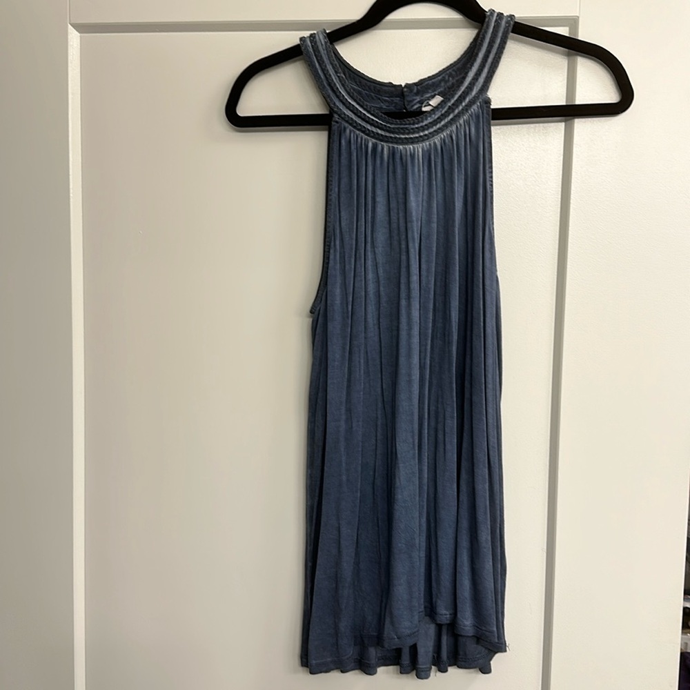 Light Navy Sleeveless Blouse